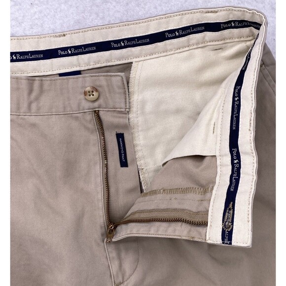 Polo Ralph Lauren Pants Men's 33x30 Khaki Tan Chino Hampton Relaxed Fit Pleated - Picture 11 of 16